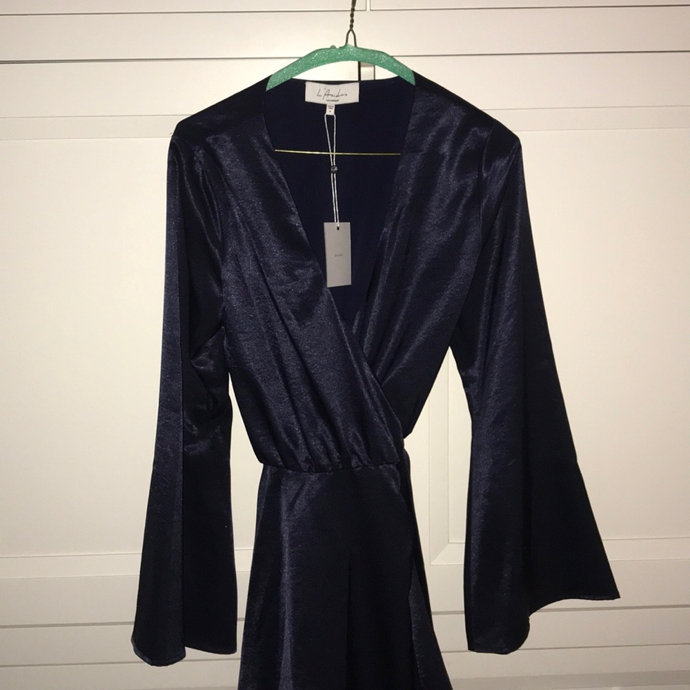 L’academie navy wrap dress